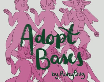 Furry Adopt Bases (P2U Cat, Dog, Dragon, Fox, Bird, Rabbit Anthro Bases)