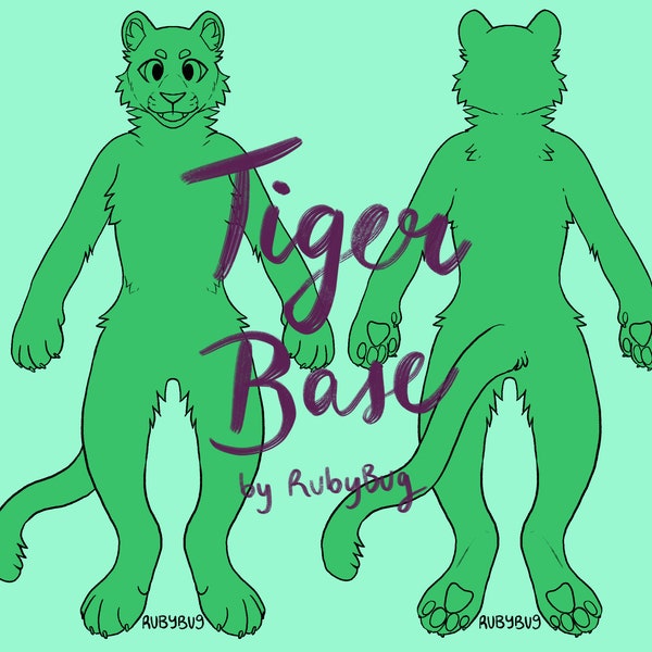 Tiger Furry Base (P2U Anthro Big Cat Front and Back Base)