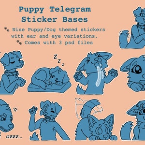Puppy Telegram Sticker Pack Base Lineart