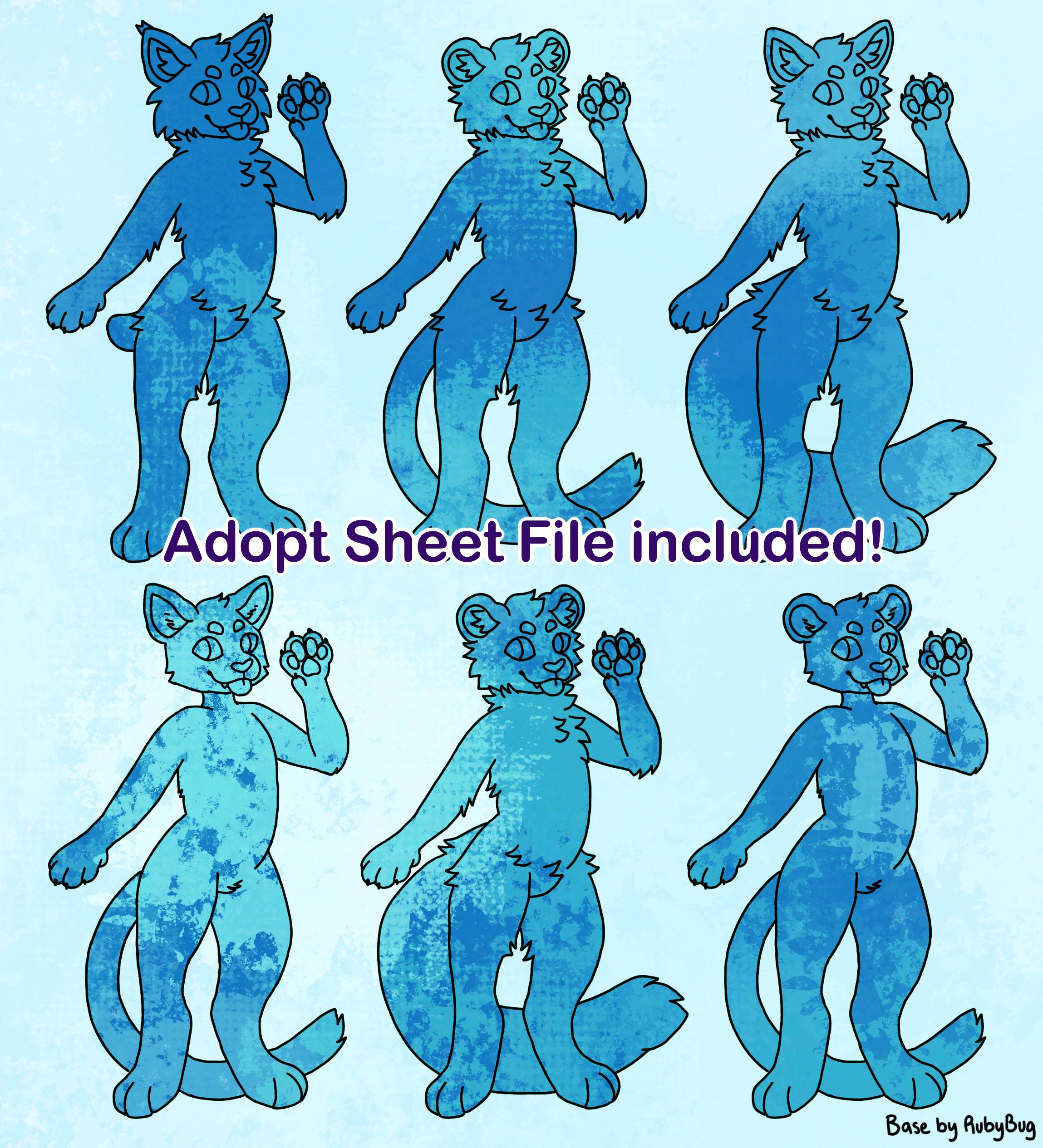 Feline Ref Base Furry Cat Ref Sheet Bases: Anthro Feline Adopt (PSD) - Etsy