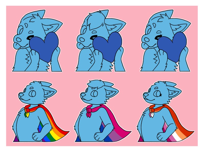 Canine Pride/heart Sticker Bases telegram/discord Stickers Etsy