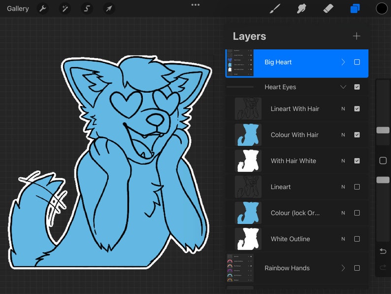 Canine Pride/heart Sticker Bases telegram/discord Stickers Etsy