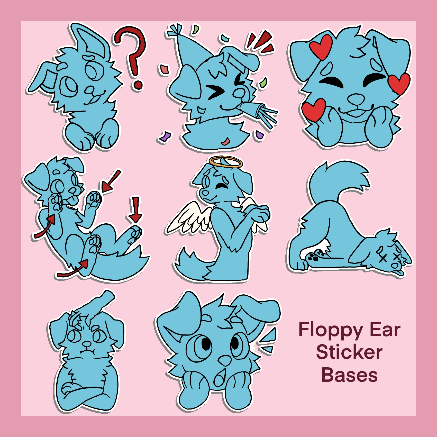 Furry Puppy Sticker Base Pack: Canine Telegram/discord Lineart