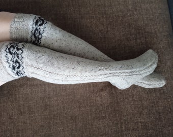 Over The Knee High Gestrickte Lange Socken für Frauen Größe 39