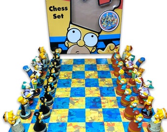 Chess Board Game New Sealed Vintage 3D Edition The Simpsons 