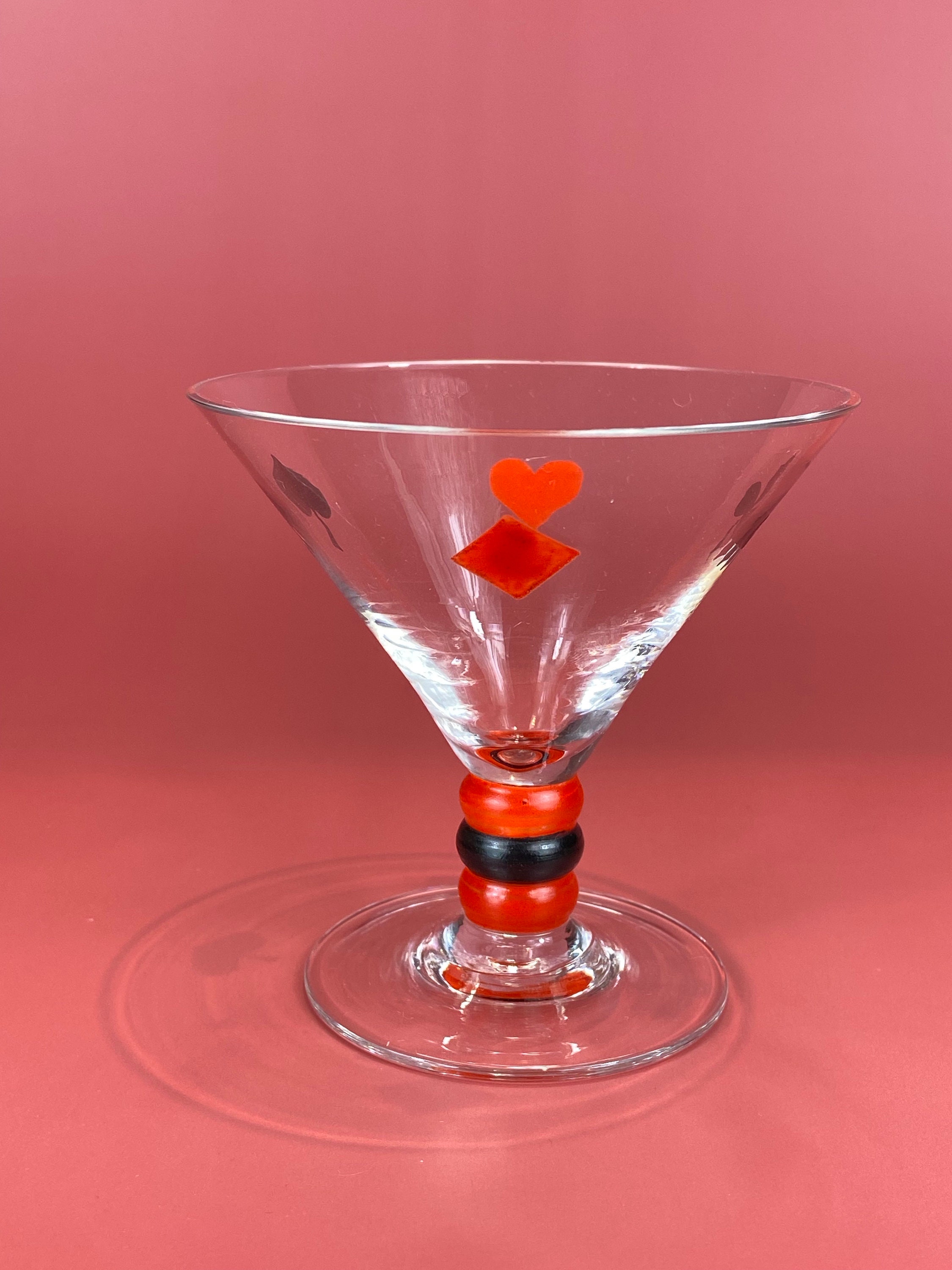 Set of Six Hand Painted Mini Martini Glasses, Set of Six Martini
