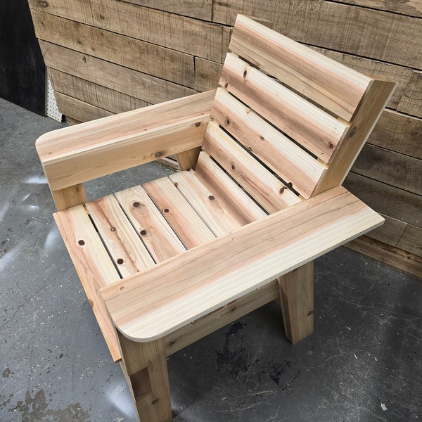 Plans de construction de chaise de patio en bois, plans de construction numériques de chaise d'extérieur en bois, chaise d'extérieur en bois bricolage, plans de chaise imprimables, plans téléchargeables
