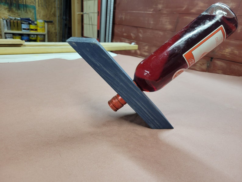 Balancing Wine Bottle Holder Build Plans Floating Wine Bottle Etsy