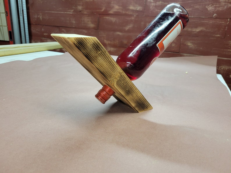 Balancing Wine Bottle Holder Build Plans Floating Wine Bottle Etsy