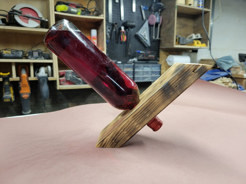 Balancing Wine Bottle Holder Build Plans Floating Wine Bottle Etsy
