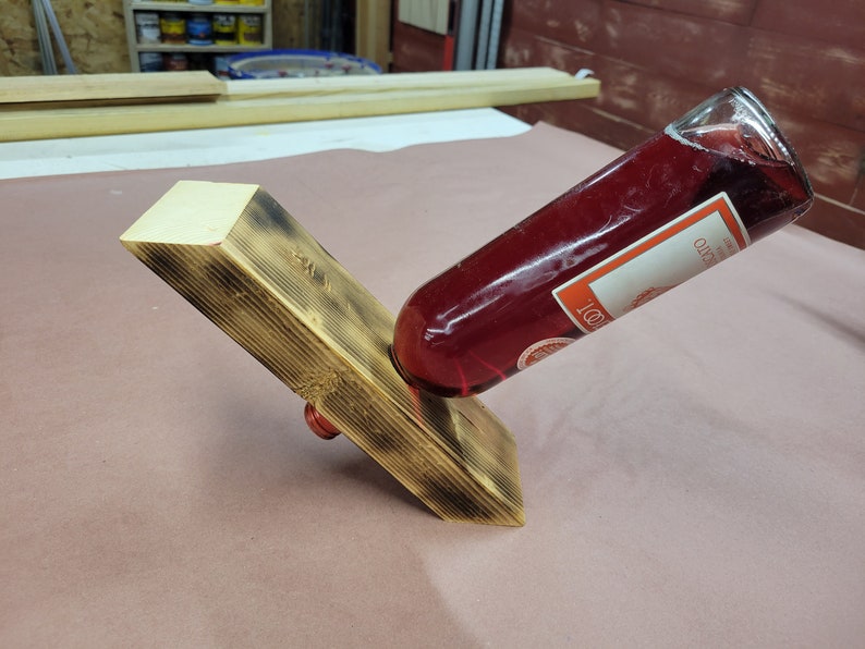 Balancing Wine Bottle Holder Build Plans Floating Wine Bottle Etsy