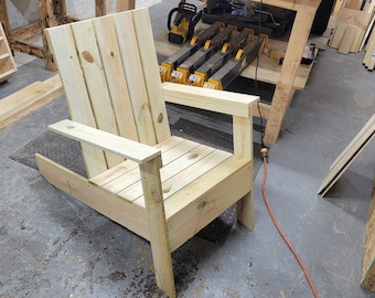 Plany budowy krzesła Adirondack DIY: projekt sztachet ogrodzeniowych (pobranie cyfrowe)
