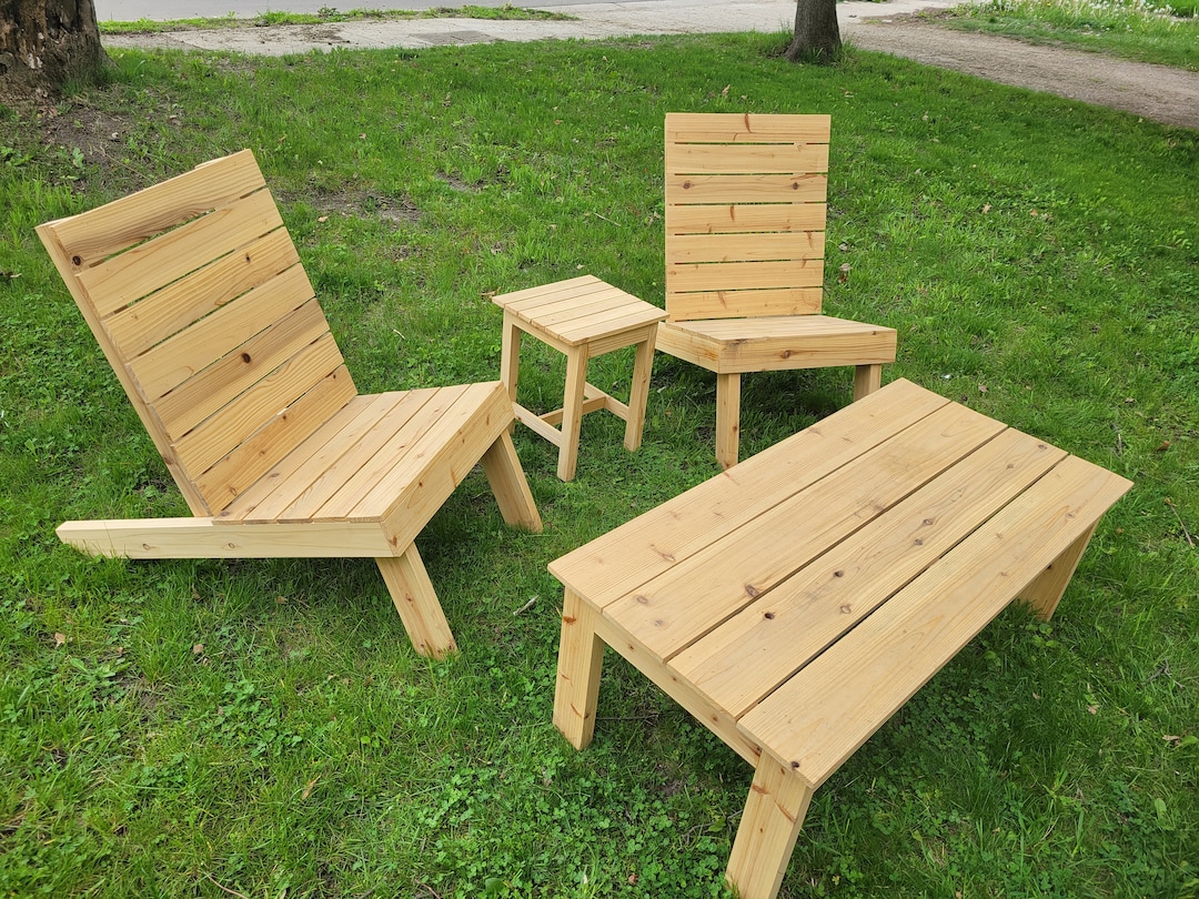 Outdoor Furniture Build Plans, Outdoor Chairs and Coffee Table Set