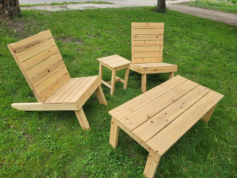 Outdoor Furniture Build Plans Outdoor Chairs and Coffee Table Etsy