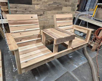 Porch Swing Build Plans: 2-Seat with Built-in Table (Digital Download)