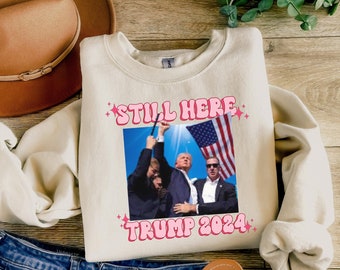 Sudadera Donald Trump 2024, suéter Trump Shot, camisa Trump Rally Shooting, intento de asesinato de Trump Pennsyvania, cuello redondo republicano
