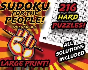 216 HARD Difficulty, PRINTABLE Sudoku Puzzles