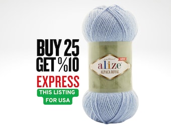 Alize Alpaca Royal New Yarn, 100g 250m Soft Acrylic Wool Alpaca Blend Knitting Crochet