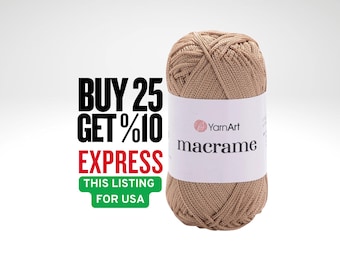 Yarnart Macrame Yarn: 4mm Polyester Cord for Knitting, Crochet & DIY