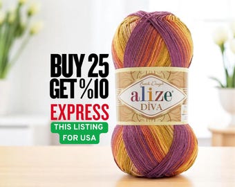 Alize Diva Batik Yarn: Silky Microfiber Acrylic, Gradient Colors