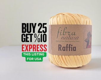 Himalaya Fibra Natura Raffia Yarn: Natural Paper String, Crochet Knitting