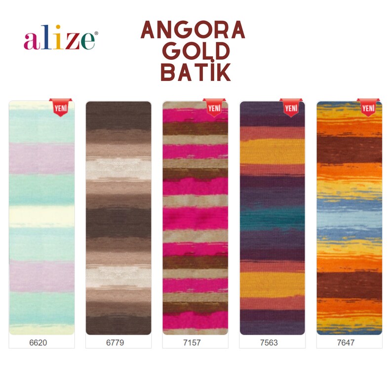 Alize Angora Gold Batik, Hilo de lana, Hilo acrílico, Hilo de punto, Hilo de ganchillo, Hilo multicolor, Hilo de Angora, Hilo Batik imagen 6
