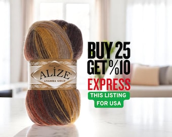 Alize Angora Gold Batik Yarn: Wool Acrylic Blend, Gradient Colors