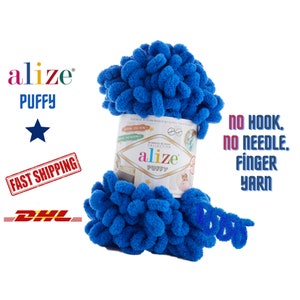 Alize Puffy, Blanket Yarn, Baby Yarn, Velvet Yarn, Bulky Yarn, Easy Knitting Yarn, No Hook, No Needle, Finger Yarn, Hand Knitting Yarn image 1