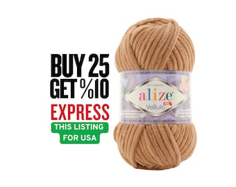 Alize Velluto Chenille Yarn: Super Bulky Plush Velvet, Crochet Knitting