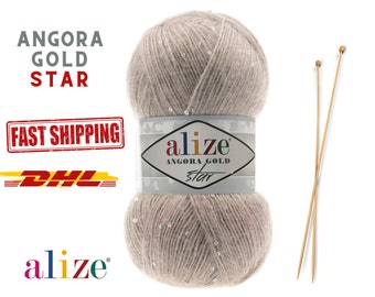 Alize Angora Gold Star, Hilo de Tejer, Hilo Acrílico, Hilo de Lana, Tejido a Mano, Hilo de Ganchillo, Hilo de Invierno, Hilo Suave, Angora Gold Star,