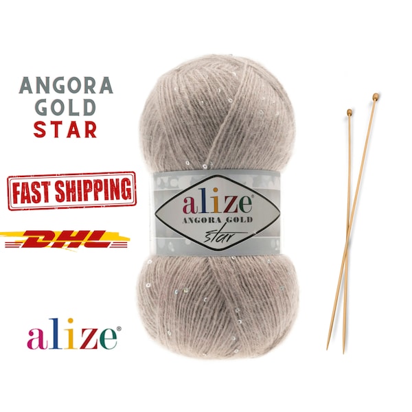 Alize Angora Gold Star, Hilo de Tejer, Hilo Acrílico, Hilo de Lana, Tejido a Mano, Hilo de Ganchillo, Hilo de Invierno, Hilo Suave, Angora Gold Star,