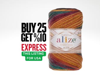 Alize Superlana Batik Yarn: DK Acrylic Wool Blend, Multicolored