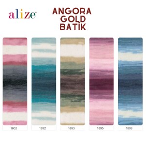 Alize Angora Gold Batik, Hilo de lana, Hilo acrílico, Hilo de punto, Hilo de ganchillo, Hilo multicolor, Hilo de Angora, Hilo Batik imagen 2