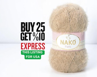 Nako Paris Eyelash Yarn: Soft & Fluffy DK Polyamide - 268 Yards
