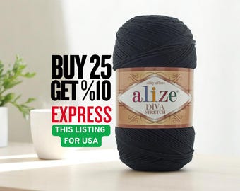 Alize Diva Stretch Yarn: Microfiber Acrylic Elastic Thread for Swimwear