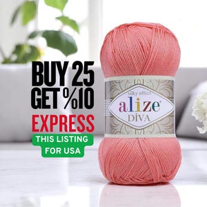 Alize Diva Mercerized Acrylic Yarn: Silky Sheen, Lightweight Summer Knitting