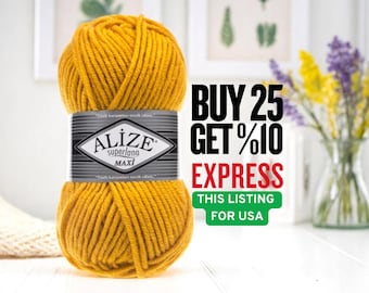 Alize Superlana Maxi Super Bulky Wool Acrylic Blend Yarn: Chunky Knit & Crochet