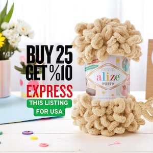 Alize Puffy Chenille Yarn: Easy Finger Knitting, No Hook No Needles
