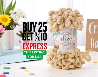 Alize Puffy Chenille Yarn: Easy Finger Knitting, No Hook No Needles
