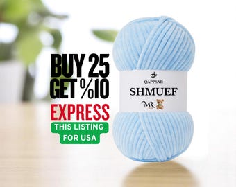 Qappsar Shmuef Chenille Yarn: Super Bulky Chunky Plush Velvet