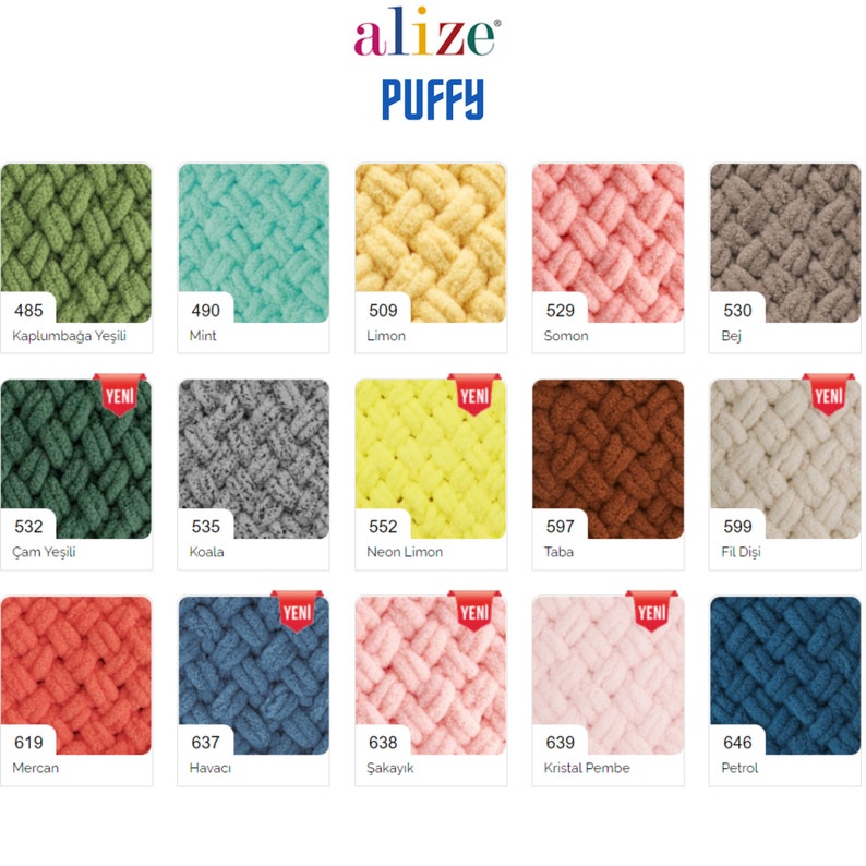 Alize Puffy, Blanket Yarn, Baby Yarn, Velvet Yarn, Bulky Yarn, Easy Knitting Yarn, No Hook, No Needle, Finger Yarn, Hand Knitting Yarn image 6