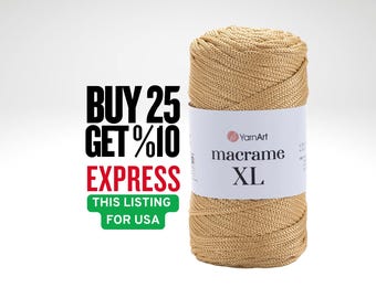 Yarnart Macrame XL Polyester Rope: Home Decor, Bag, Basket