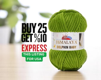 Himalaya Dolphin Baby Yarn, Super Bulky Chenille Chunky Plush Amigurumi Velvet Yarn,