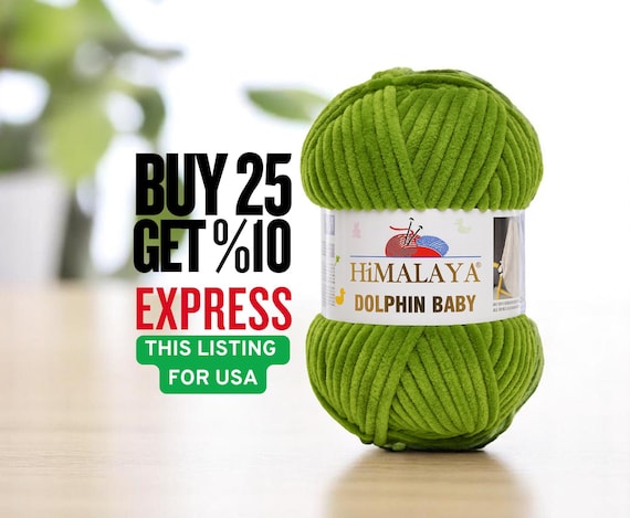 Himalaya Dolphin Baby Yarn, Super Bulky Chenille Chunky Plush Amigurumi Velvet Yarn,