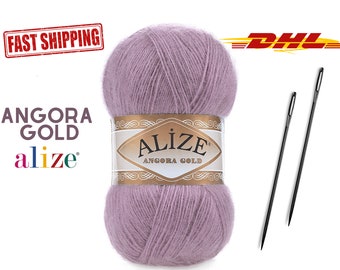 Alize Angora Gold, Lana, Hilo acrílico, Hilo para tejer a mano, oro angora, Hilo de manta, Hilo Mohair, Angora, Hilo para adultos para niños