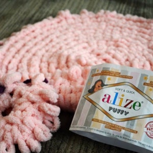 Alize Puffy, Blanket Yarn, Baby Yarn, Velvet Yarn, Bulky Yarn, Easy Knitting Yarn, No Hook, No Needle, Finger Yarn, Hand Knitting Yarn image 9