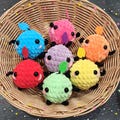 Junimo based stressball crochet plushie Stardew Valley product logo