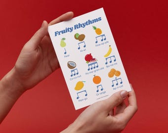 Fruity Rhythms Greeting Card: Music Lover Birthday Card