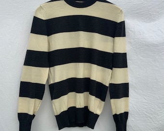 Burberry Merino Wolle Beatnik Pullover Pullover Rockabilly Elvis Jailhouse Rock Monochrom Andy Warhol Factory 1950er/1960er Jahre Vintage-Stil