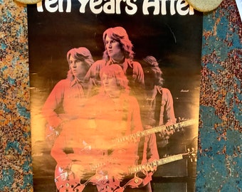 Rare 1970s Ten Years after Alvin Lee vintage poster Blues Rock Stonedhenge Ssssh Hard Rock collectible vintage poster